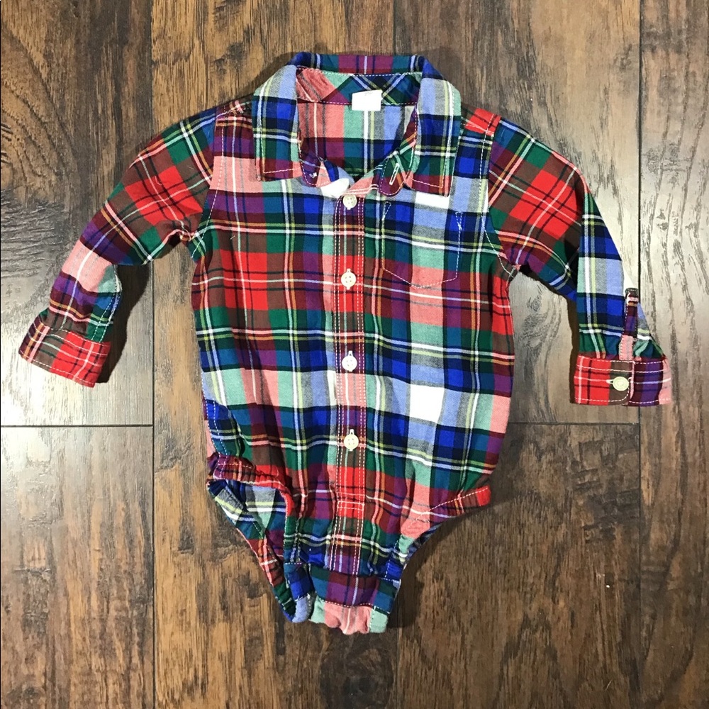 Baby gap plaid onesie button up 12-18 months